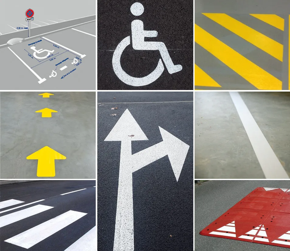 Marquage au sol professionnel parking Lyon - places PMR signalisation PropreLyon