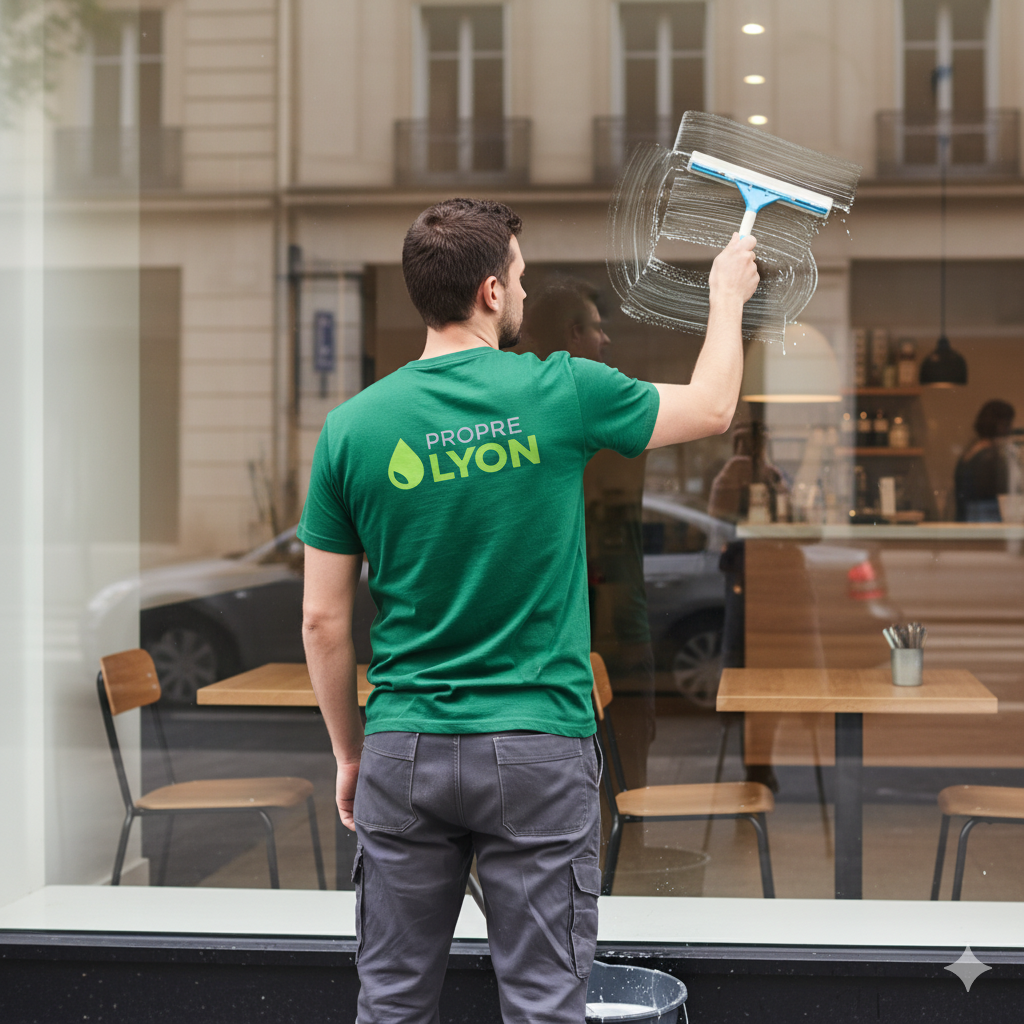 Nettoyage de baies vitrées bureaux Lyon - Service professionnel qualité